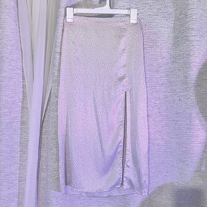 ABERCROMBIE & FITCH Midi Satin Skirt with Slit